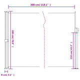 Windscherm uittrekbaar 180x300 cm crèmekleurig - AllerleiShop