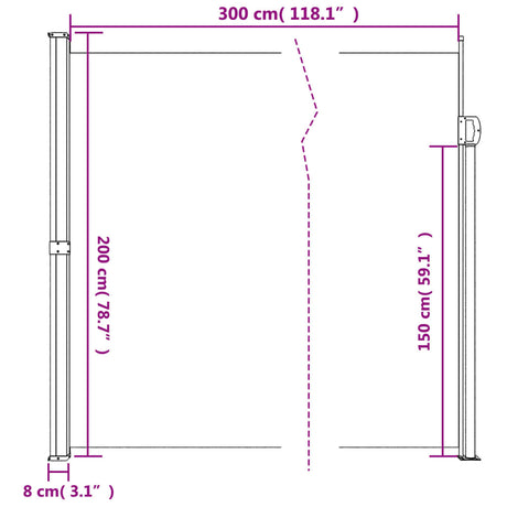 Windscherm uittrekbaar 200x300 cm zwart - AllerleiShop