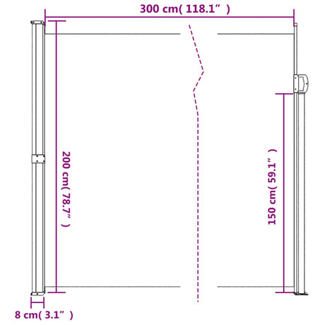 Windscherm uittrekbaar 200x300 cm antracietkleurig - AllerleiShop