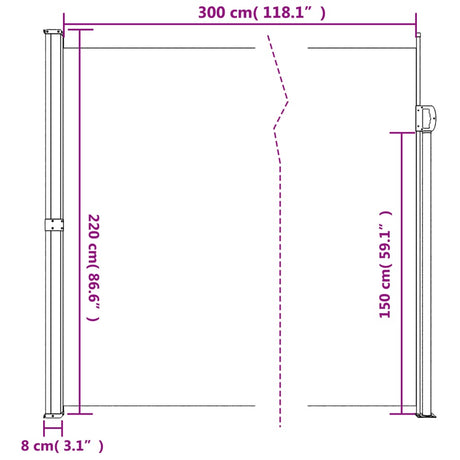 Windscherm uittrekbaar 220x300 cm zwart - AllerleiShop