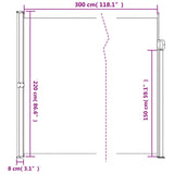 Windscherm uittrekbaar 220x300 cm rood - AllerleiShop