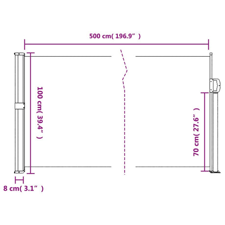 Windscherm uittrekbaar 100x500 cm antracietkleurig - AllerleiShop