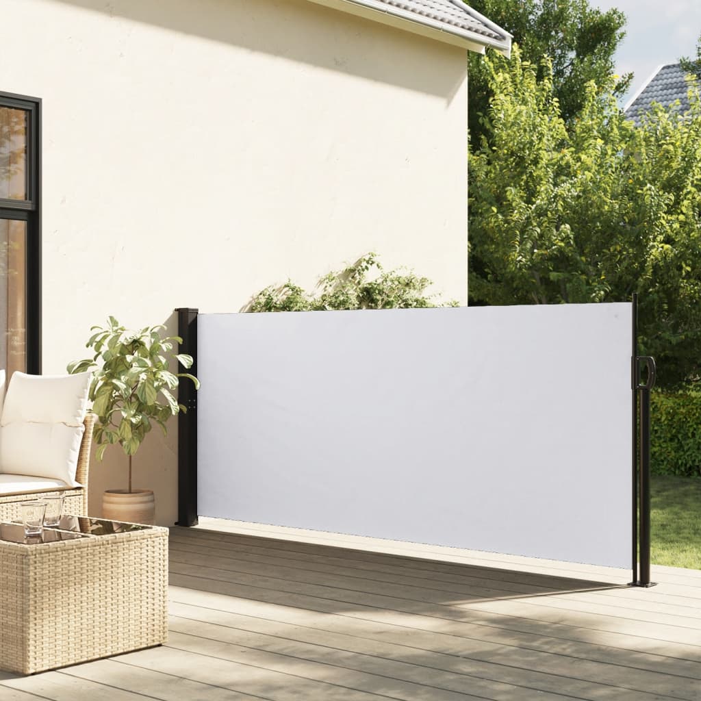 Windscherm uittrekbaar 120x500 cm wit - AllerleiShop