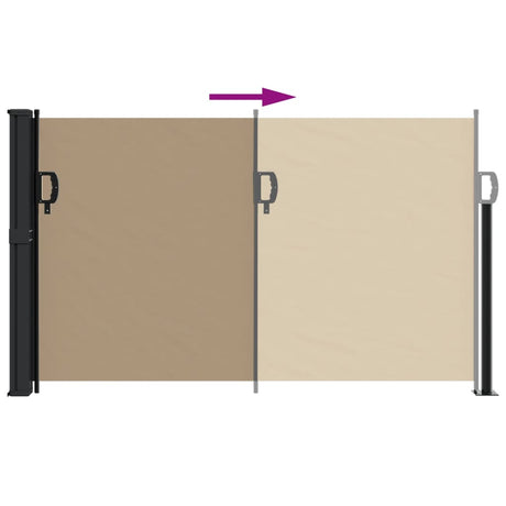 Windscherm uittrekbaar 120x500 cm taupe - AllerleiShop