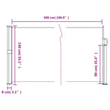 Windscherm uittrekbaar 140x500 cm zwart - AllerleiShop