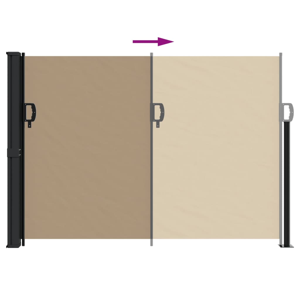 Windscherm uittrekbaar 140x500 cm taupe - AllerleiShop