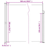 Windscherm uittrekbaar 200x500 cm zwart - AllerleiShop