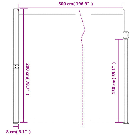 Windscherm uittrekbaar 200x500 cm bruin - AllerleiShop