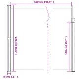 Windscherm uittrekbaar 220x500 cm zwart - AllerleiShop