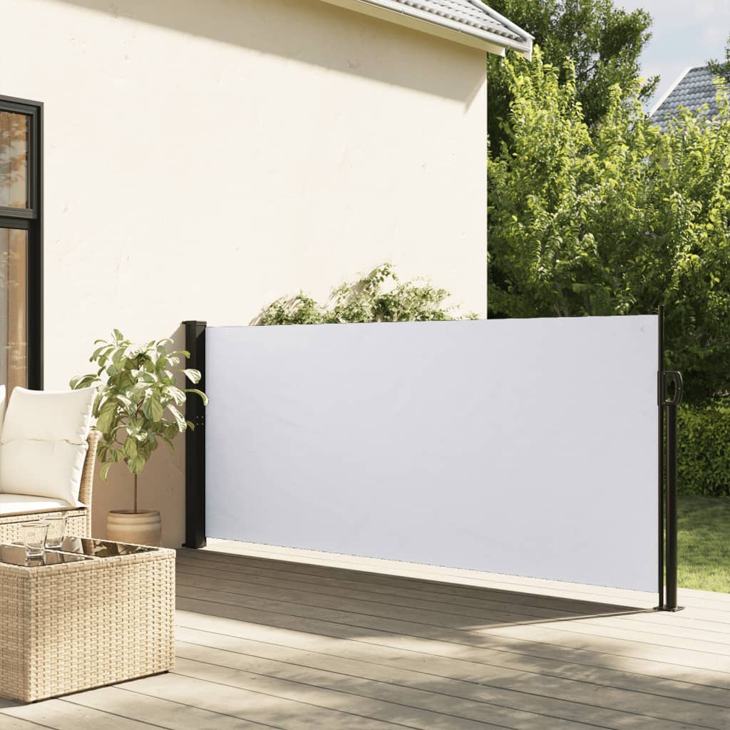 Windscherm uittrekbaar 120x600 cm wit - AllerleiShop