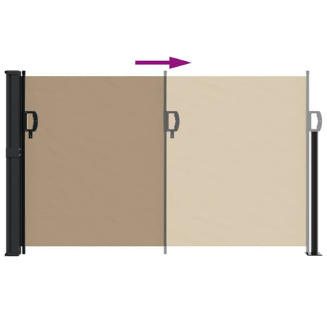 Windscherm uittrekbaar 120x600 cm taupe - AllerleiShop