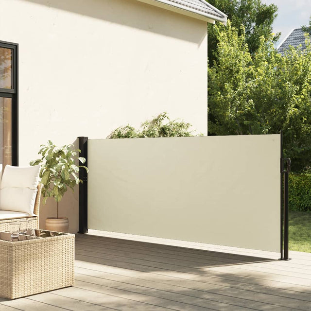 Windscherm uittrekbaar 140x600 cm crème - AllerleiShop