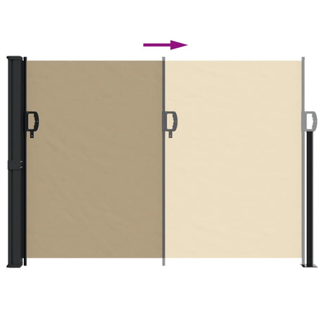 Windscherm uittrekbaar 140x600 cm beige - AllerleiShop