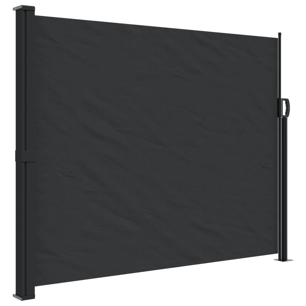 Windscherm uittrekbaar 160x600 cm zwart - AllerleiShop