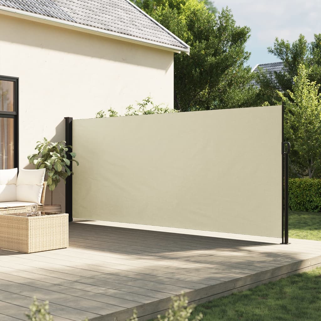 Windscherm uittrekbaar 180x600 cm crèmekleurig - AllerleiShop