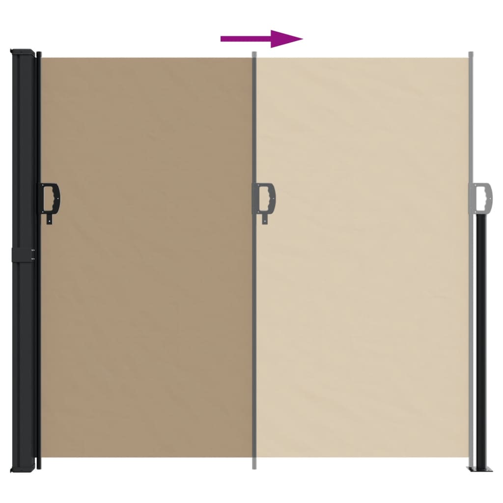 Windscherm uittrekbaar 180x600 cm taupe - AllerleiShop