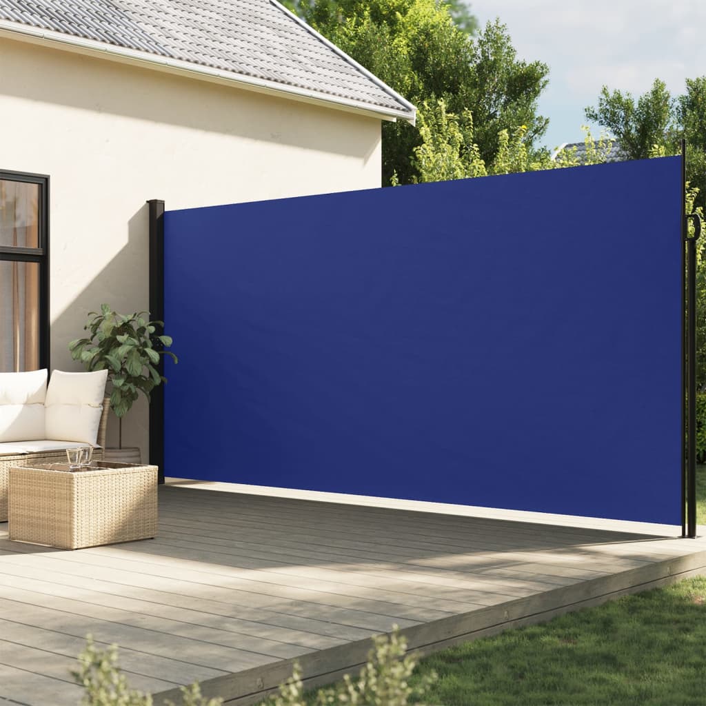 Windscherm uittrekbaar 200x600 cm blauw - AllerleiShop