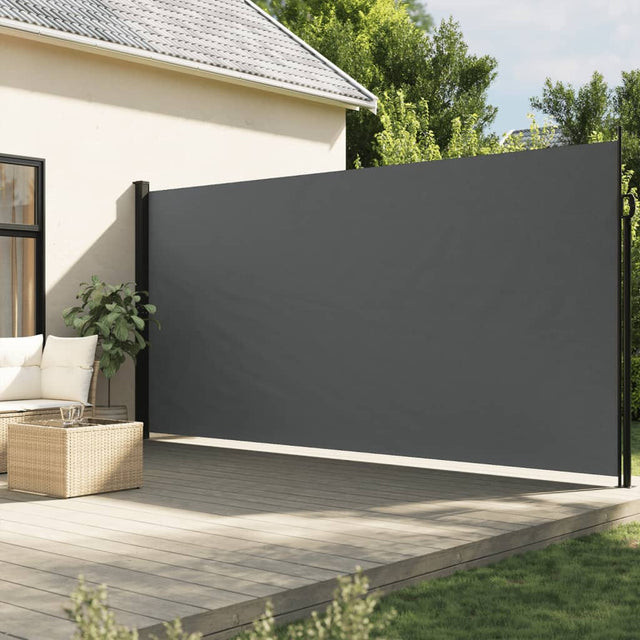 Windscherm uittrekbaar 200x600 cm antracietkleurig - AllerleiShop