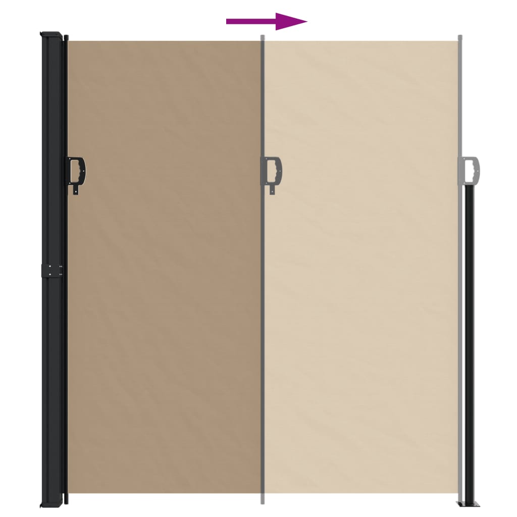 Windscherm uittrekbaar 220x600 cm taupe - AllerleiShop