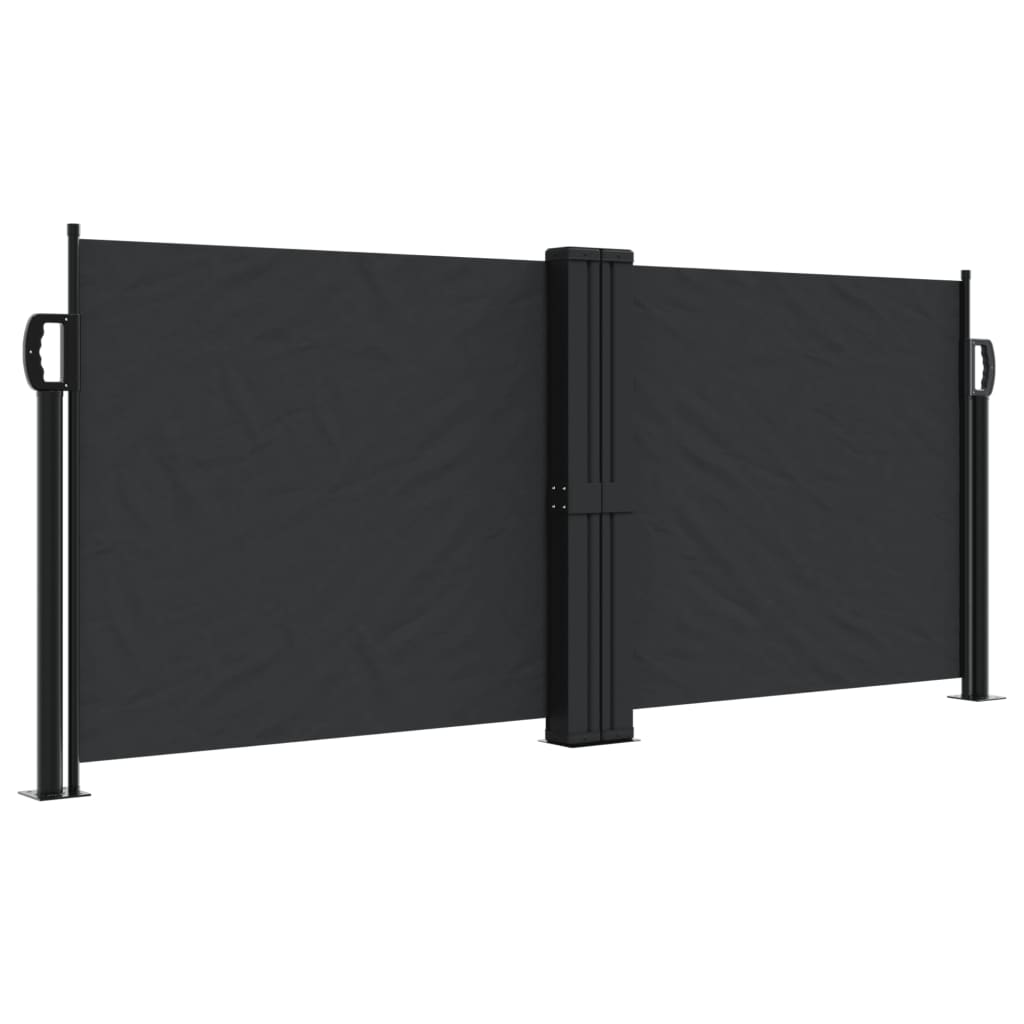 Windscherm uittrekbaar 100x600 cm zwart - AllerleiShop