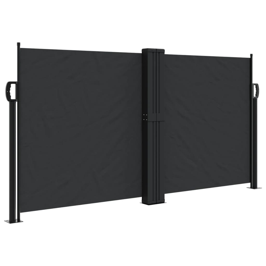 Windscherm uittrekbaar 120x600 cm zwart - AllerleiShop