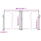 Windscherm uittrekbaar 120x600 cm zwart - AllerleiShop