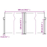 Windscherm uittrekbaar 120x600 cm wit - AllerleiShop