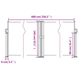 Windscherm uittrekbaar 140x600 cm zwart - AllerleiShop