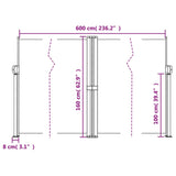 Windscherm uittrekbaar 160x600 cm zwart - AllerleiShop