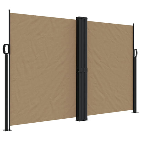 Windscherm uittrekbaar 160x600 cm taupe - AllerleiShop