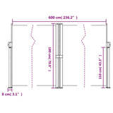 Tuinscherm uittrekbaar 180x600 cm crèmekleurig - AllerleiShop