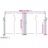 Windscherm uittrekbaar 100x1000 cm wit - AllerleiShop