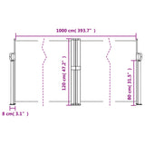 Windscherm uittrekbaar 120x1000 cm zwart - AllerleiShop