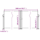 Windscherm uittrekbaar 120x1000 cm taupe - AllerleiShop