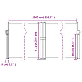 Windscherm uittrekbaar 140x1000 cm bruin - AllerleiShop