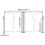 Windscherm uittrekbaar 140x1000 cm wit - AllerleiShop