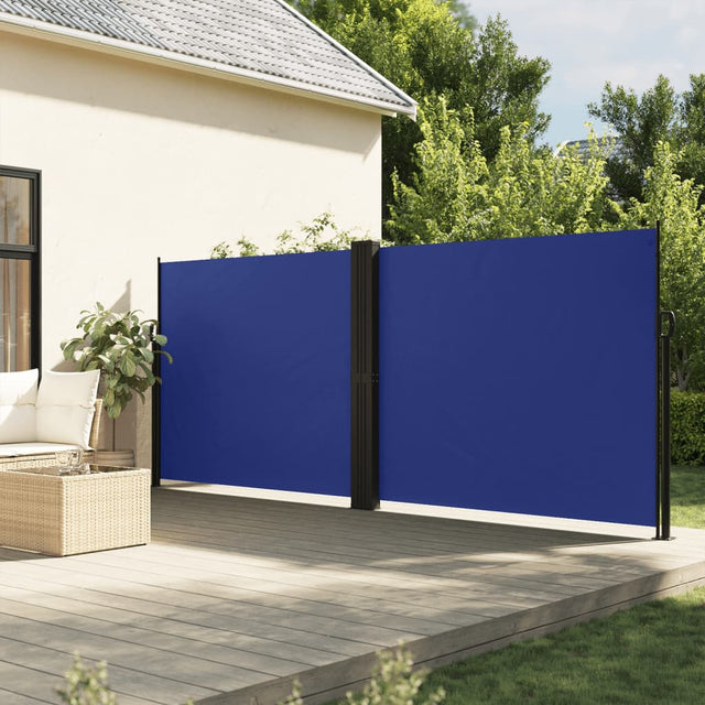 Windscherm uittrekbaar 160x1000 cm blauw - AllerleiShop