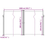 Windscherm uittrekbaar 200x1000 cm wit - AllerleiShop