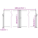 Windscherm uittrekbaar 120x1200 cm zwart - AllerleiShop