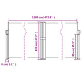 Windscherm uittrekbaar 120x1200 cm crèmekleurig - AllerleiShop