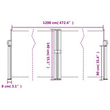 Windscherm uittrekbaar 140x1200 cm terracottakleurig - AllerleiShop