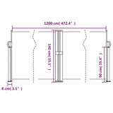 Windscherm uittrekbaar 140x1200 cm donkergroen - AllerleiShop