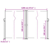 Windscherm uittrekbaar 160x1200 cm rood - AllerleiShop