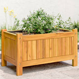 Plantenbak met voering 54x31x30 cm massief acaciahout - AllerleiShop