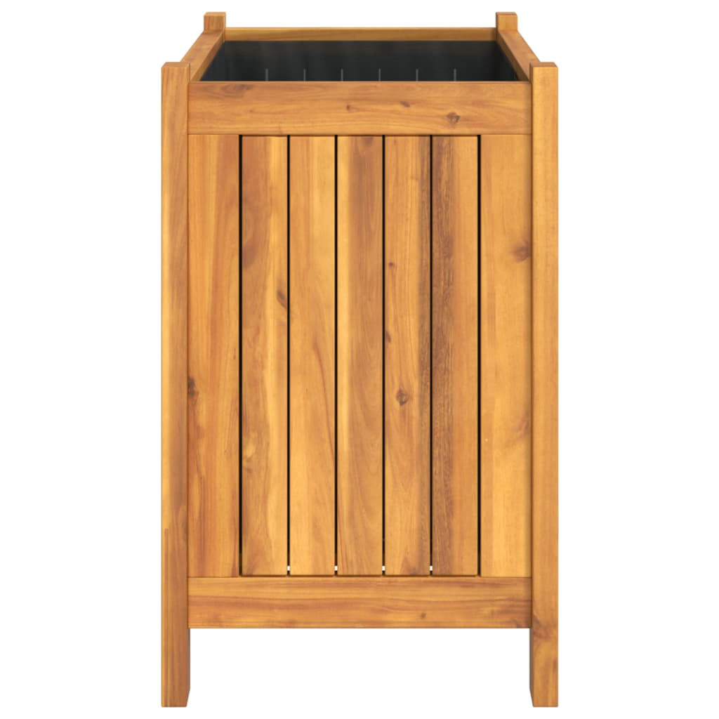 Plantenbak met voering 54x31x50 cm massief acaciahout - AllerleiShop