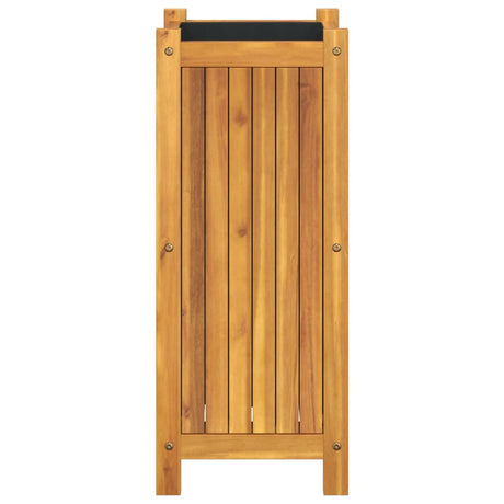 Plantenbak met voering 31x31x75 cm massief acaciahout - AllerleiShop