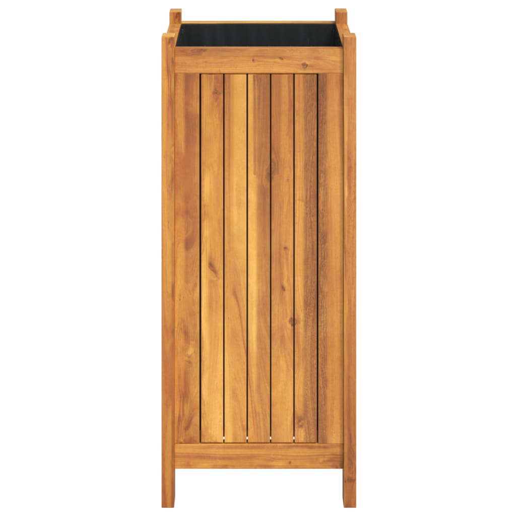 Plantenbak met voering 31x31x75 cm massief acaciahout - AllerleiShop