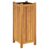 Plantenbak met voering 31x31x75 cm massief acaciahout - AllerleiShop