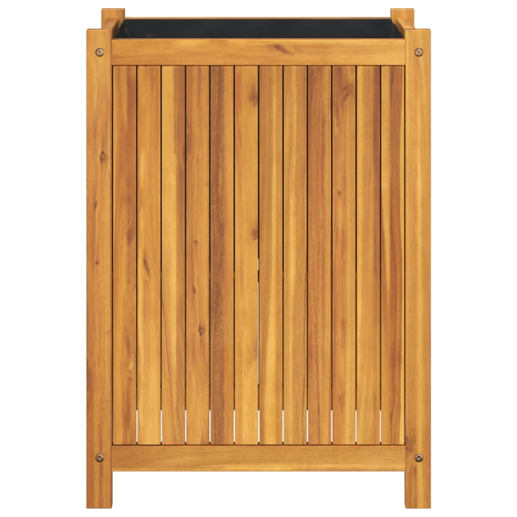 Plantenbak met voering 54x31x75 cm massief acaciahout - AllerleiShop