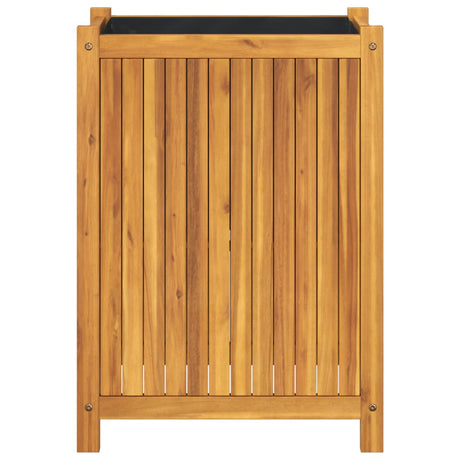 Plantenbak met voering 54x31x75 cm massief acaciahout - AllerleiShop